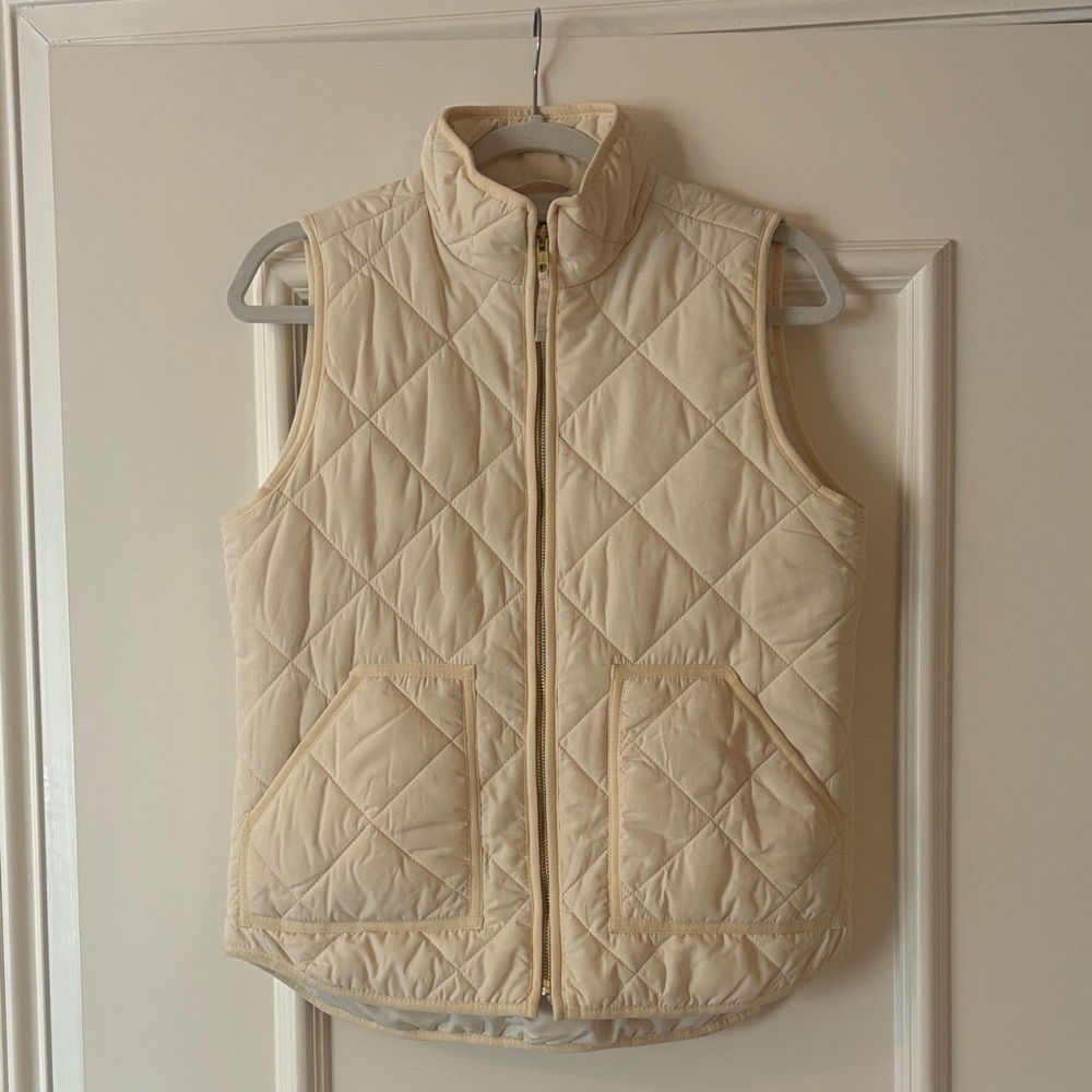 J. Crew Beige Quilted Vest
